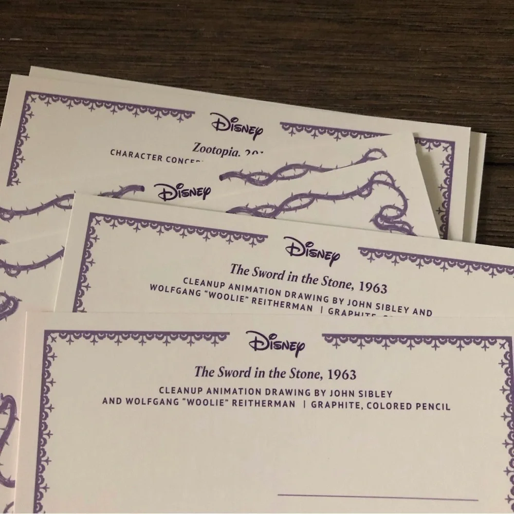 Disney Villains Postcards: Mixed Set 6 pack Aristocats, sword stone and Zootopia